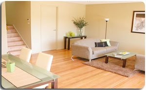 Heated hardwood floor.