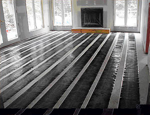 FloorHeat installed in large family room.
