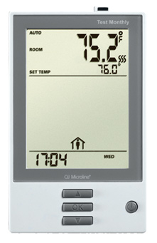 Thermostat for radiant floor heating system.